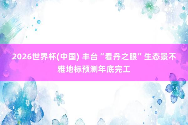 2026世界杯(中国) 丰台“看丹之眼”生态景不雅地标预测年底完工