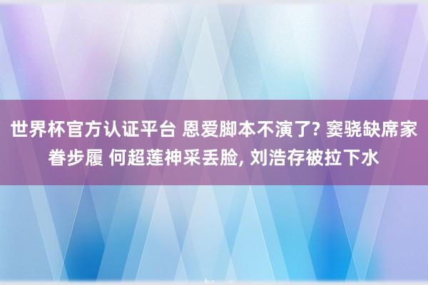 世界杯官方认证平台 恩爱脚本不演了? 窦骁缺席家眷步履 何超莲神采丢脸， 刘浩存被拉下水