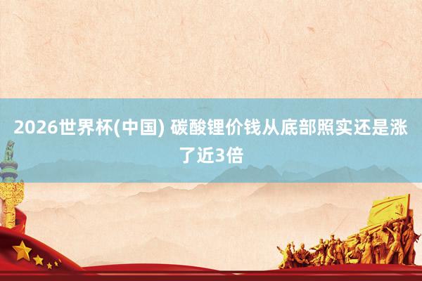 2026世界杯(中国) 碳酸锂价钱从底部照实还是涨了近3倍