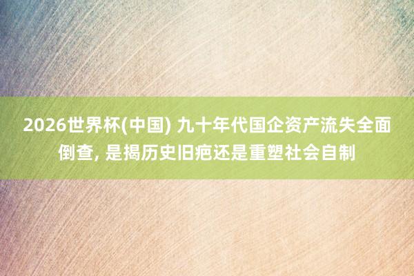 2026世界杯(中国) 九十年代国企资产流失全面倒查， 是揭历史旧疤还是重塑社会自制