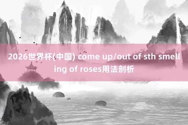 2026世界杯(中国) come up/out of sth smelling of roses用法剖析