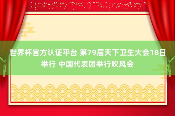 世界杯官方认证平台 第79届天下卫生大会18日举行 中国代表团举行吹风会