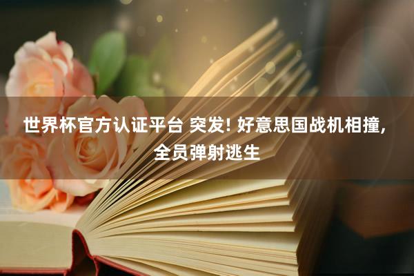 世界杯官方认证平台 突发! 好意思国战机相撞， 全员弹射逃生