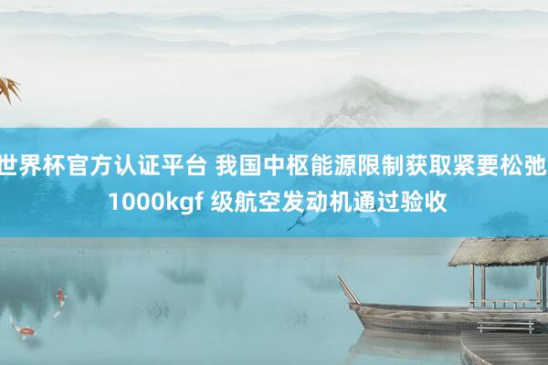 世界杯官方认证平台 我国中枢能源限制获取紧要松弛， 1000kgf 级航空发动机通过验收
