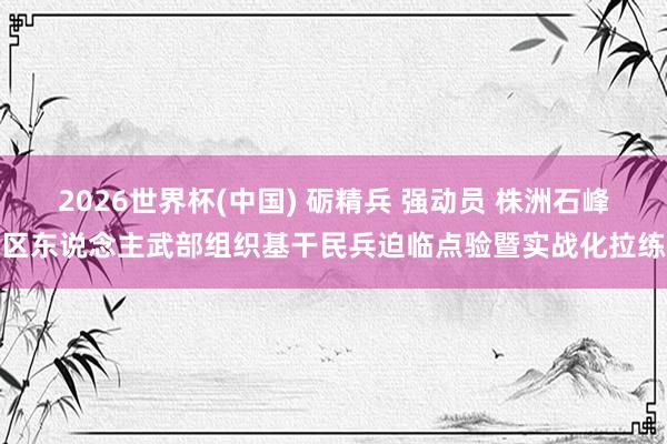 2026世界杯(中国) 砺精兵 强动员 株洲石峰区东说念主武部组织基干民兵迫临点验暨实战化拉练