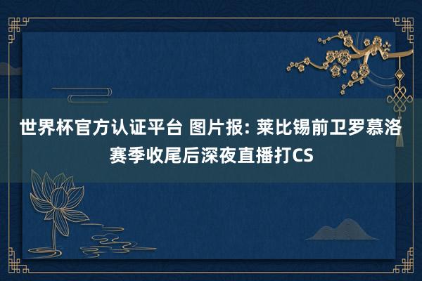世界杯官方认证平台 图片报: 莱比锡前卫罗慕洛赛季收尾后深夜直播打CS