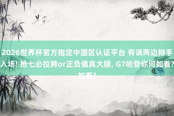 2026世界杯官方指定中国区认证平台 有请两边辩手入场! 抢七必拉胯or正负值真大腿， G7哈登你何如看?