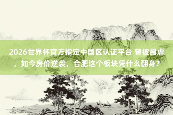 2026世界杯官方指定中国区认证平台 曾被暴虐，如今房价逆袭，合肥这个板块凭什么翻身？