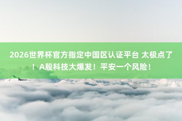 2026世界杯官方指定中国区认证平台 太极点了！A股科技大爆发！平安一个风险！