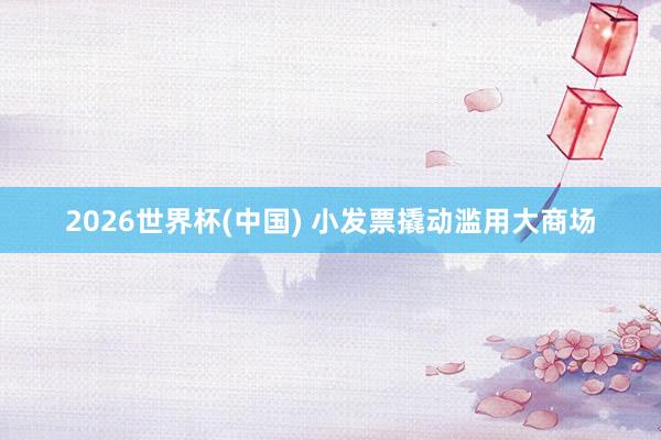 2026世界杯(中国) 小发票撬动滥用大商场