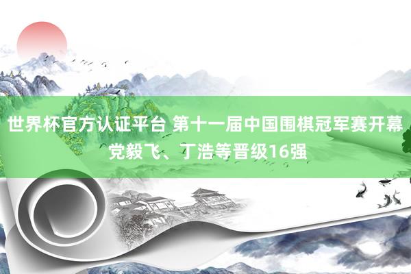 世界杯官方认证平台 第十一届中国围棋冠军赛开幕 党毅飞、丁浩等晋级16强