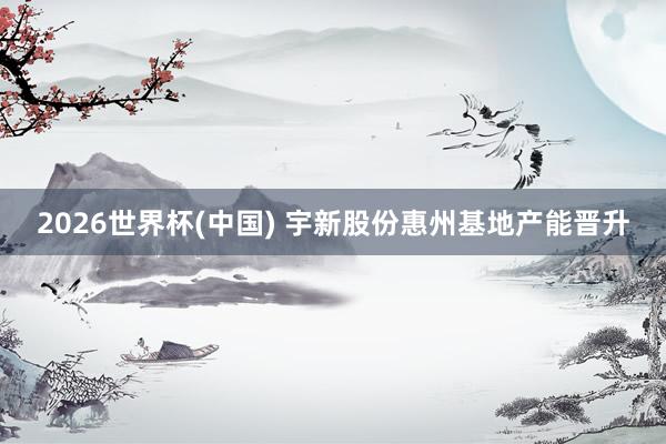 2026世界杯(中国) 宇新股份惠州基地产能晋升