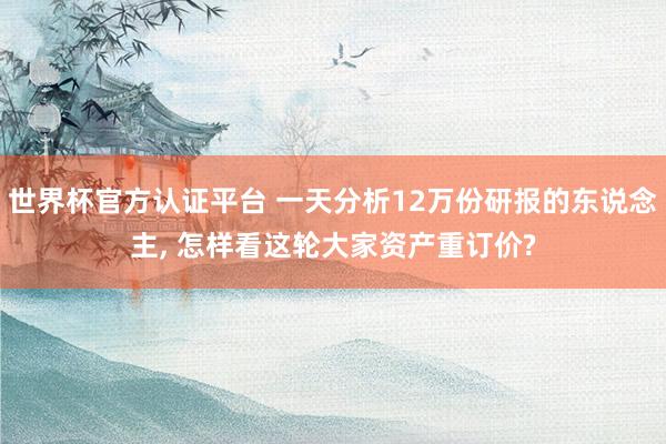 世界杯官方认证平台 一天分析12万份研报的东说念主， 怎样看这轮大家资产重订价?