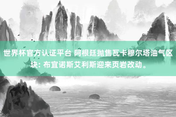世界杯官方认证平台 阿根廷抛售瓦卡穆尔塔油气区块: 布宜诺斯艾利斯迎来页岩改动。