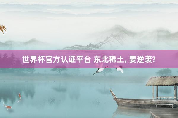 世界杯官方认证平台 东北稀土， 要逆袭?