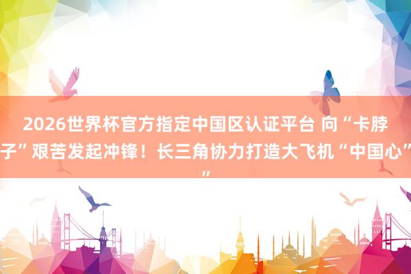 2026世界杯官方指定中国区认证平台 向“卡脖子”艰苦发起冲锋！长三角协力打造大飞机“中国心”