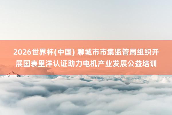 2026世界杯(中国) 聊城市市集监管局组织开展国表里洋认证助力电机产业发展公益培训