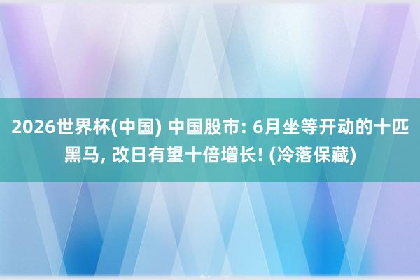 2026世界杯(中国) 中国股市: 6月坐等开动的十匹黑马， 改日有望十倍增长! (冷落保藏)