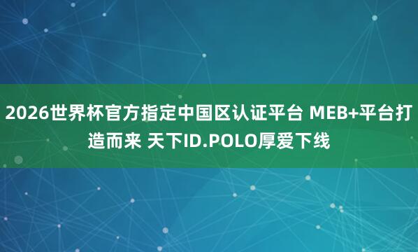 2026世界杯官方指定中国区认证平台 MEB+平台打造而来 天下ID.POLO厚爱下线