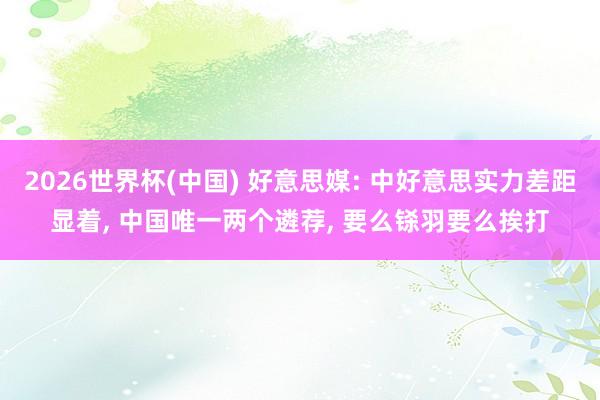2026世界杯(中国) 好意思媒: 中好意思实力差距显着, 中国唯一两个遴荐, 要么铩羽要么挨打