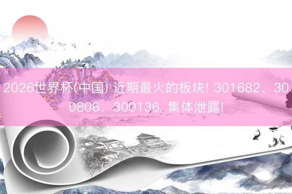 2026世界杯(中国) 近期最火的板块! 301682、300806、300136, 集体泄露!